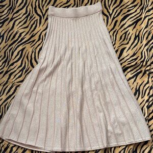 Ann Taylor Shimmering Cream A-Line Skirt NWOT